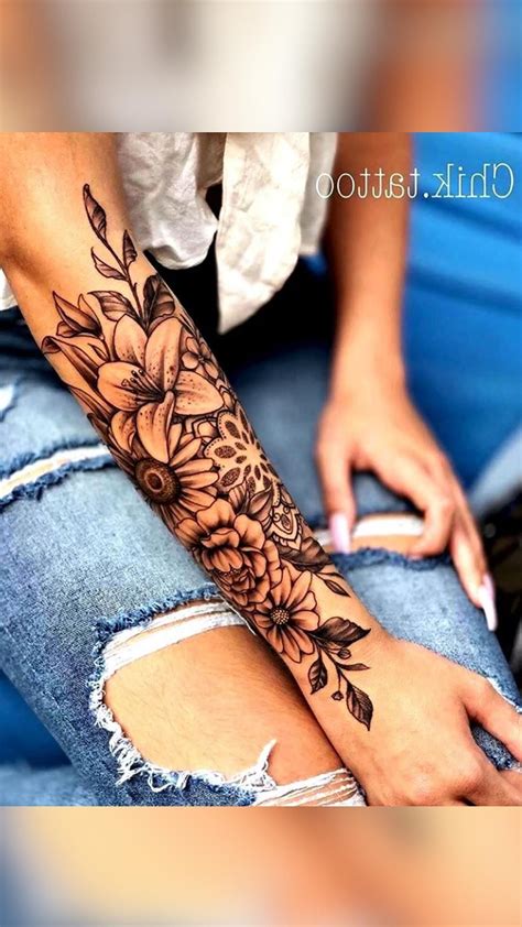 Lower Arm Flower Tattoo