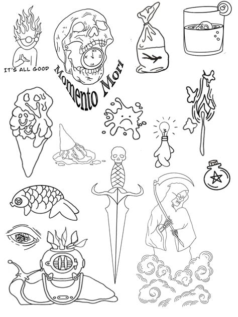Made My First Tattoo Flash Sheet No Design Or Theme Really R Made My First Tattoo Flash Sheet No Design Or Theme Really R