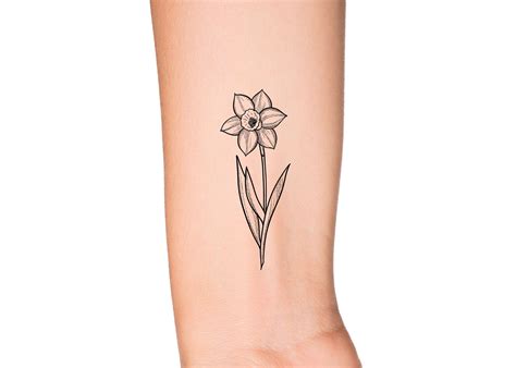 March Birth Month Flower Daffodil Temporary Tattoo Birth Flower March Birth Month Flower Daffodil Temporary Tattoo Birth Flower