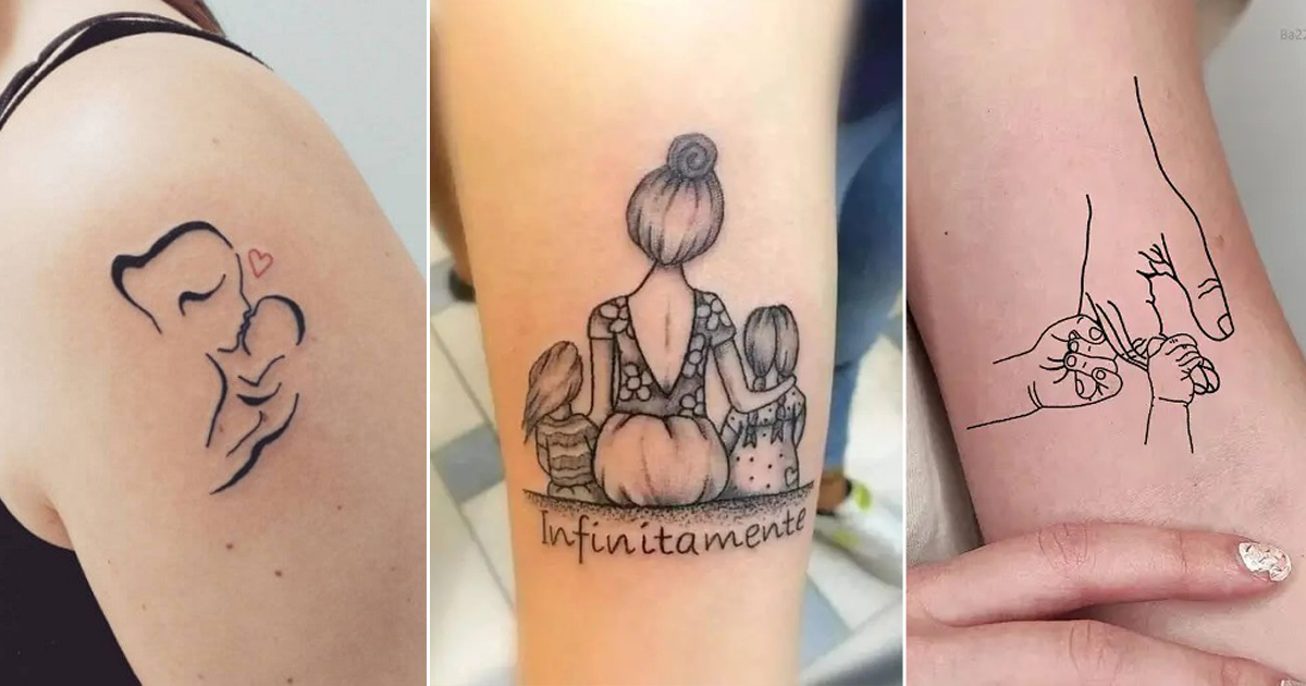 Mother And 3 Kids Tattoo Ideas Meaningful Family Ink