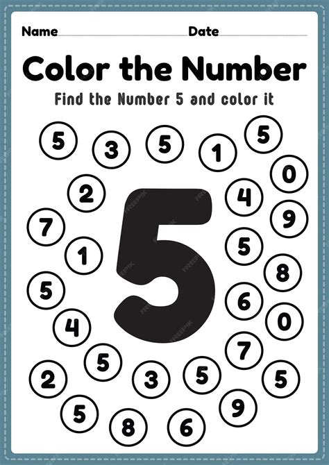 Number 5 Activities For Kindergarten
