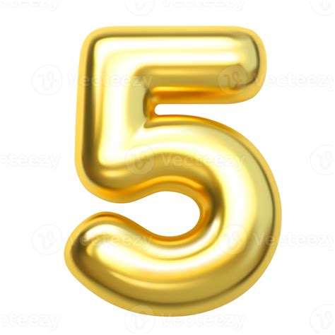 Number 5 Gold 3D 9313566 Png