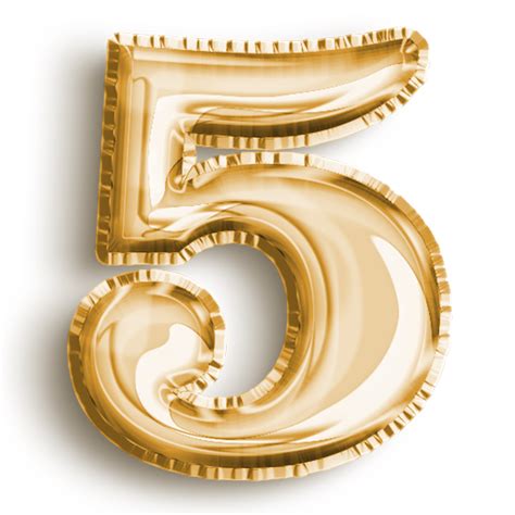 Number 5 Metallic Gold Number Balloon Airfoil Filled Number Number 5 Metallic Gold Number Balloon Airfoil Filled Number