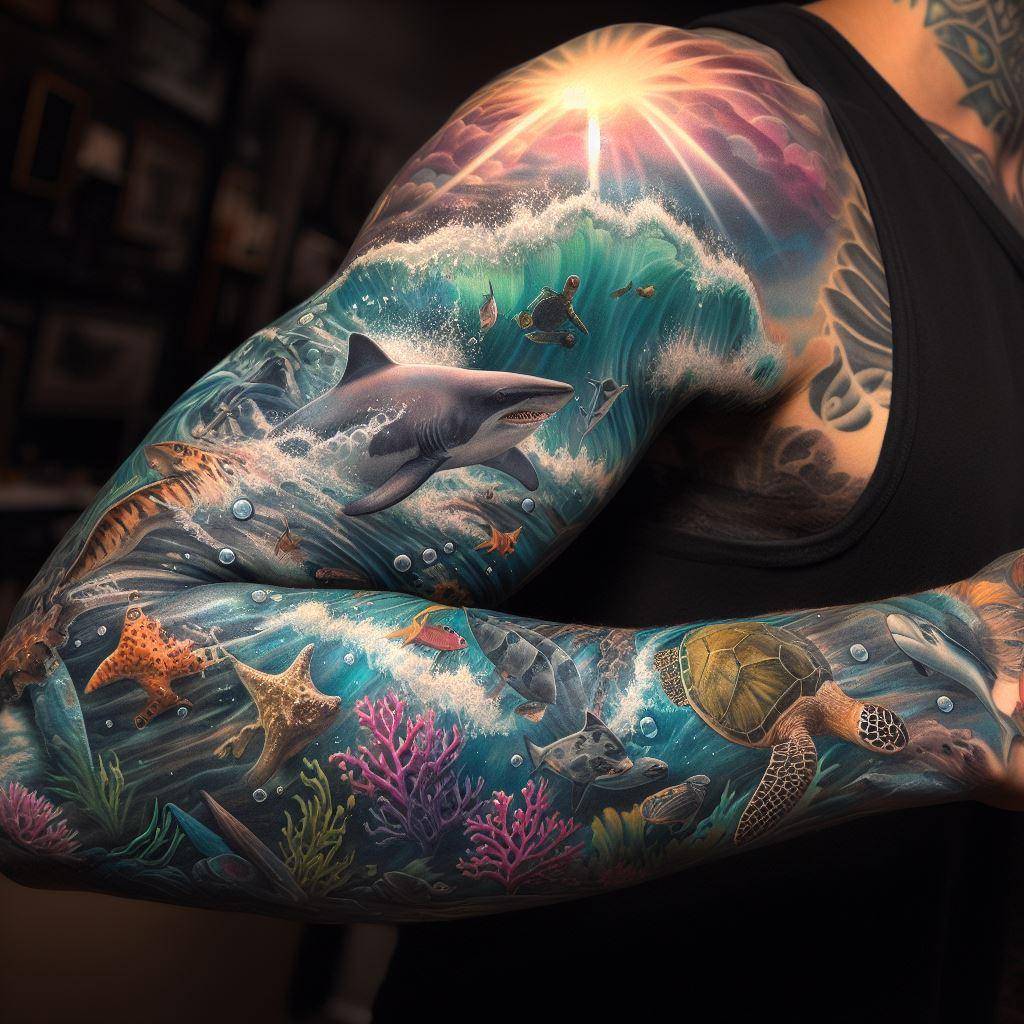 Ocean Sleeve Your Own Tattoo Design Custom Designs Crafted For