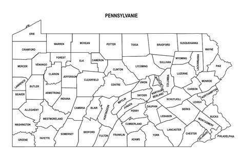 Pennsylvania County Map Editable Printable State County Maps