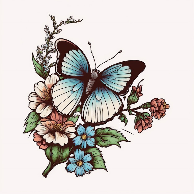 Pictures Of Flowers And Butterflies Tattoos