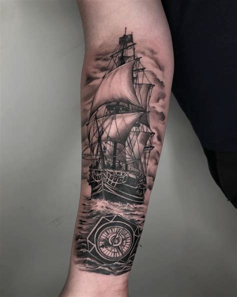 Pirate Ship Tattoo Forearm
