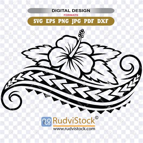 Polynesian Tribal Flower Heat Transfer Svg For T Shirts Rudvistock