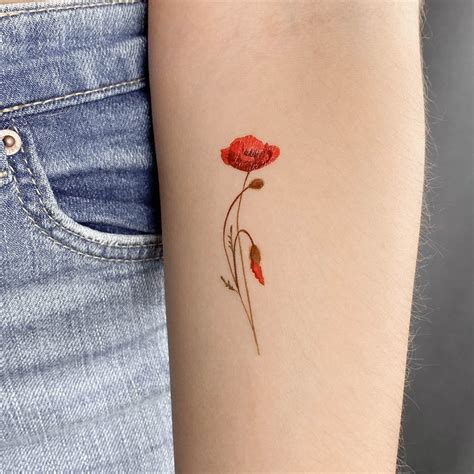 Poppy Temporary Tattoo By Lena Set Of 3