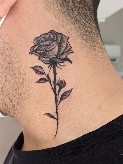 Rose Neck Tattoo Rose Tattoo On Side Neck Tattoo For Guys Hand Rose Neck Tattoo Rose Tattoo On Side Neck Tattoo For Guys Hand