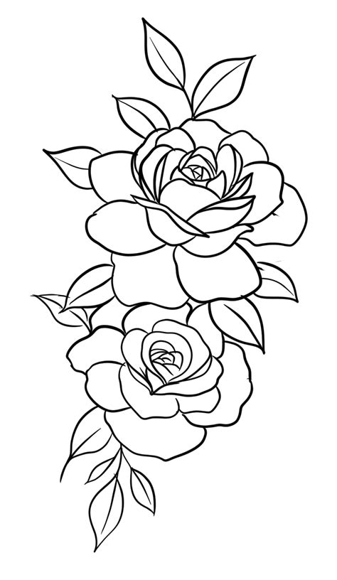 Rose Outline Drawing Rose Outline Tattoo Flower Tattoo Stencils Rose Outline Drawing Rose Outline Tattoo Flower Tattoo Stencils