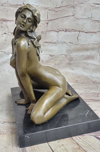 Sexy Erotic Sculpture Nude Girl Provocative Pose Bronze Statue Sculpture Figure Ebay