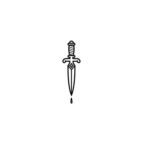 Simple Dagger Tattoo Outline Simple Dagger Tattoo Outline