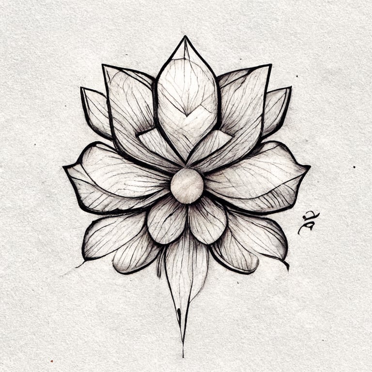 Simple Flower Tattoo Design