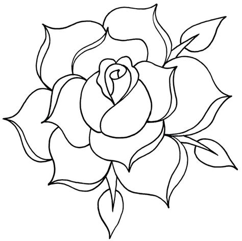 Simple Rose Outline Tattoo Drawing Roses Jpg Clipartix