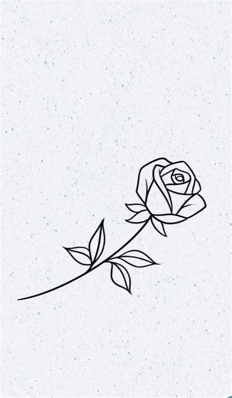 Simple Rose Tattoo Stencil