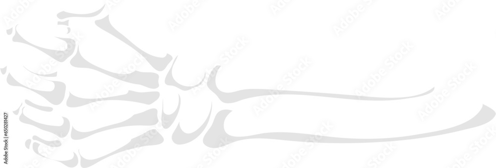 Skeleton Hand Gesture Isolated Vector Skeletal Arm Clenches Into A