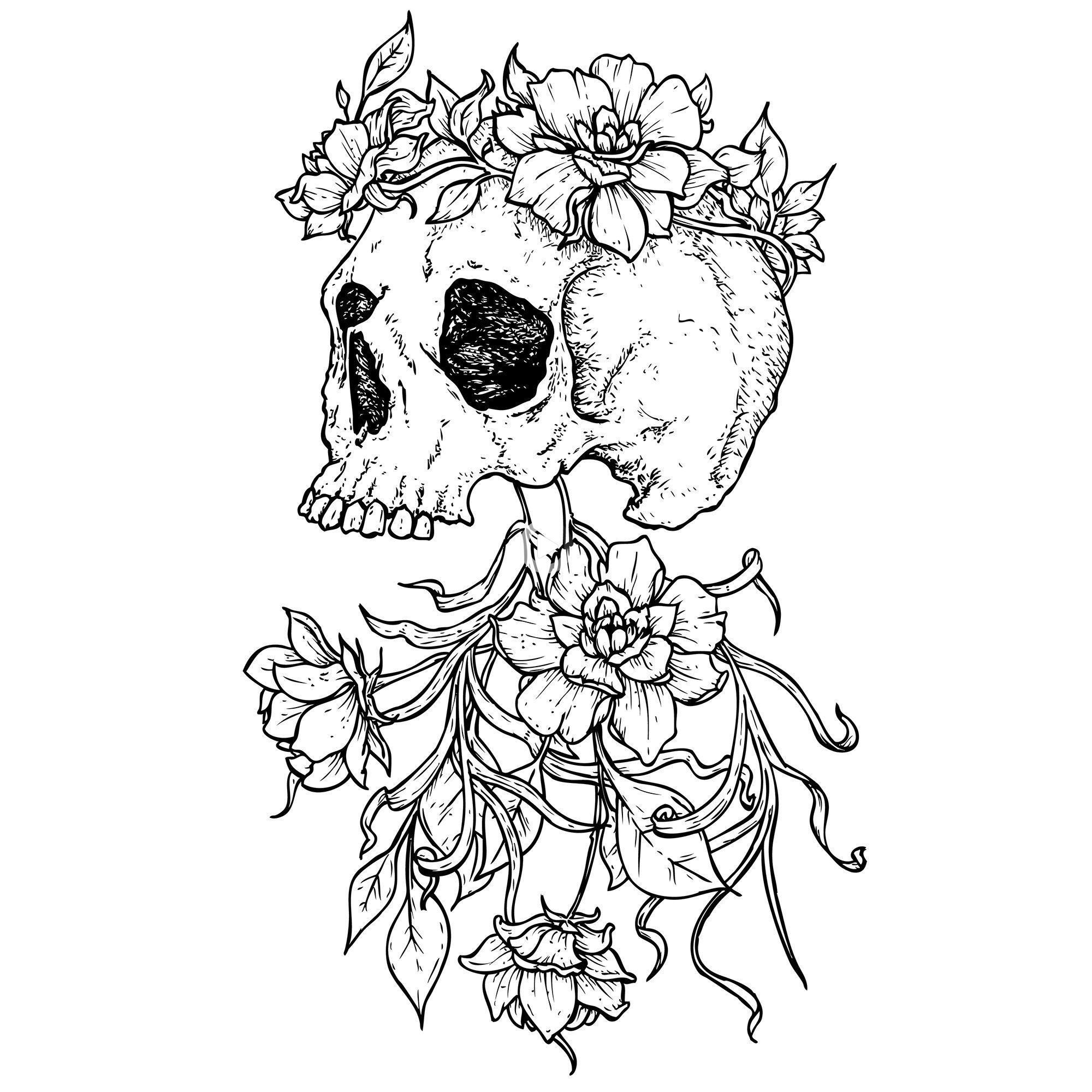 Skull Made Of Flowers Tattoo Meaning
