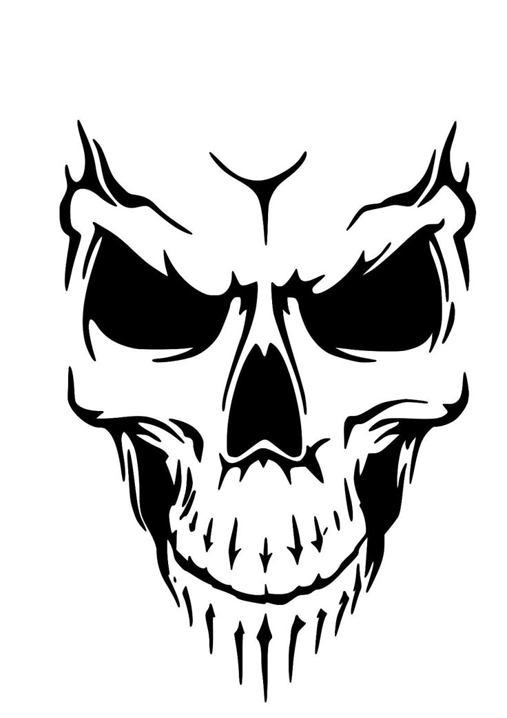 Skull Stencil Skull Decal Stencil Art Tattoo Stencils Stencil