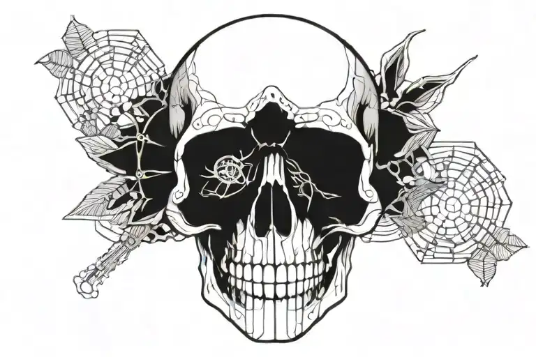 Skull Tattoo Outline Drawings Black And Grey Floral Skull Tattoo