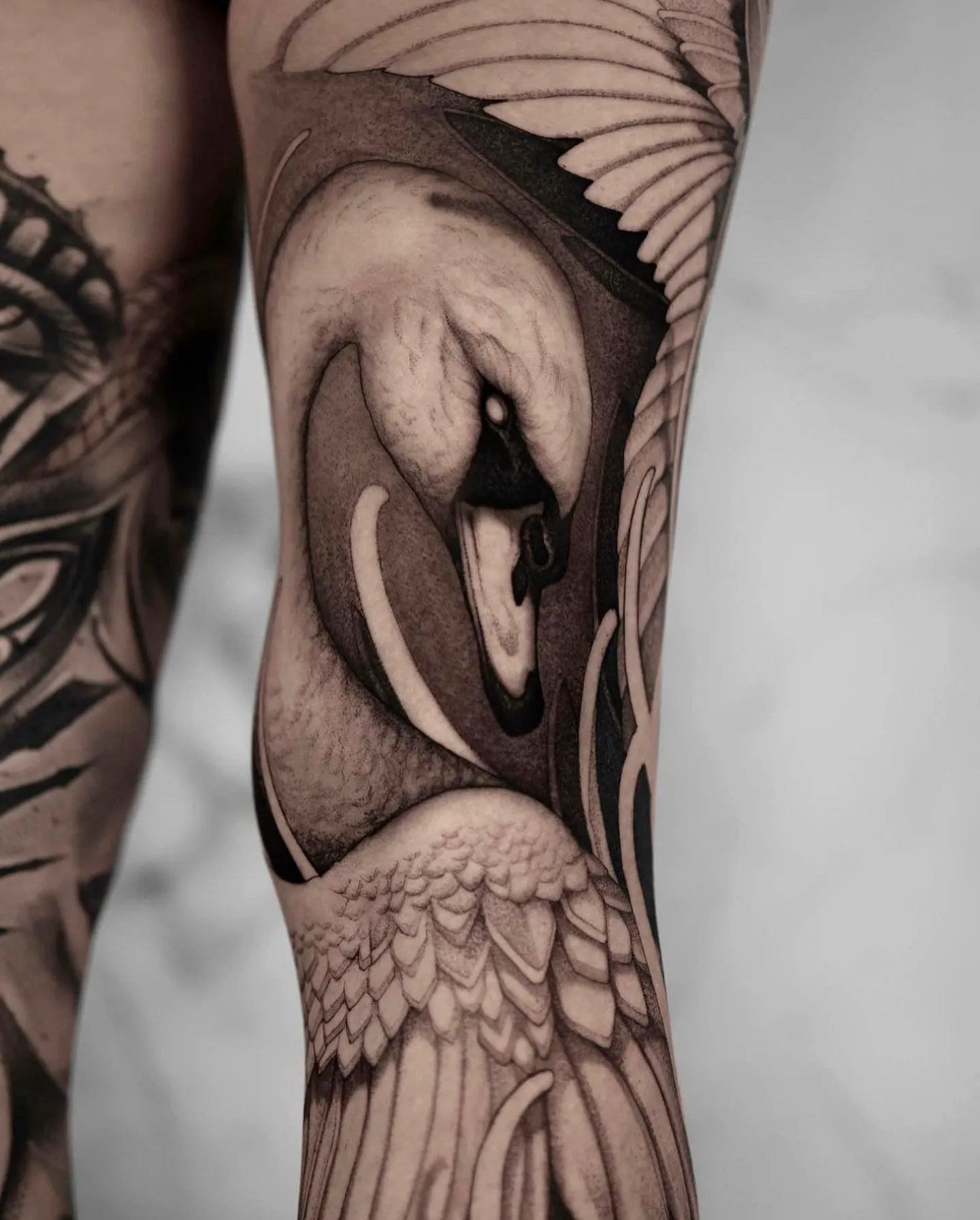 Swan Hand Tattoos