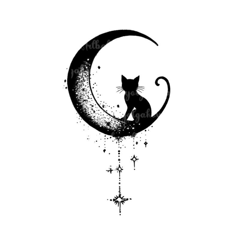 Tattoo Design Tattoo Cat Personalized Tattoo Design Digital Download
