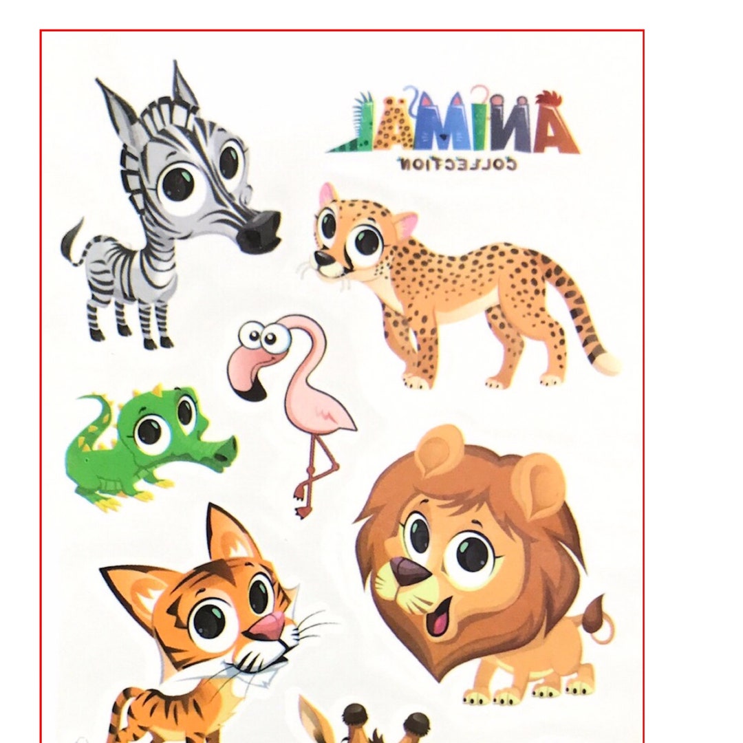 Temporary Tattoos Animals Kids Tattoos Etsy