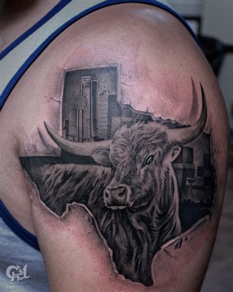 Texas Longhorn Tattoo By Capone Tattoonow Texas Longhorn Tattoo By Capone Tattoonow