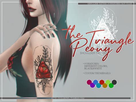 The Triangle Peony Tattoo By Sugar Owl At Tsr Sims 4 Updates The Triangle Peony Tattoo By Sugar Owl At Tsr Sims 4 Updates