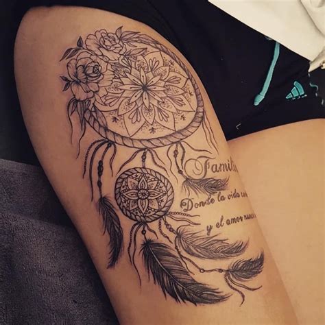 Thigh Dreamcatcher Tattoo
