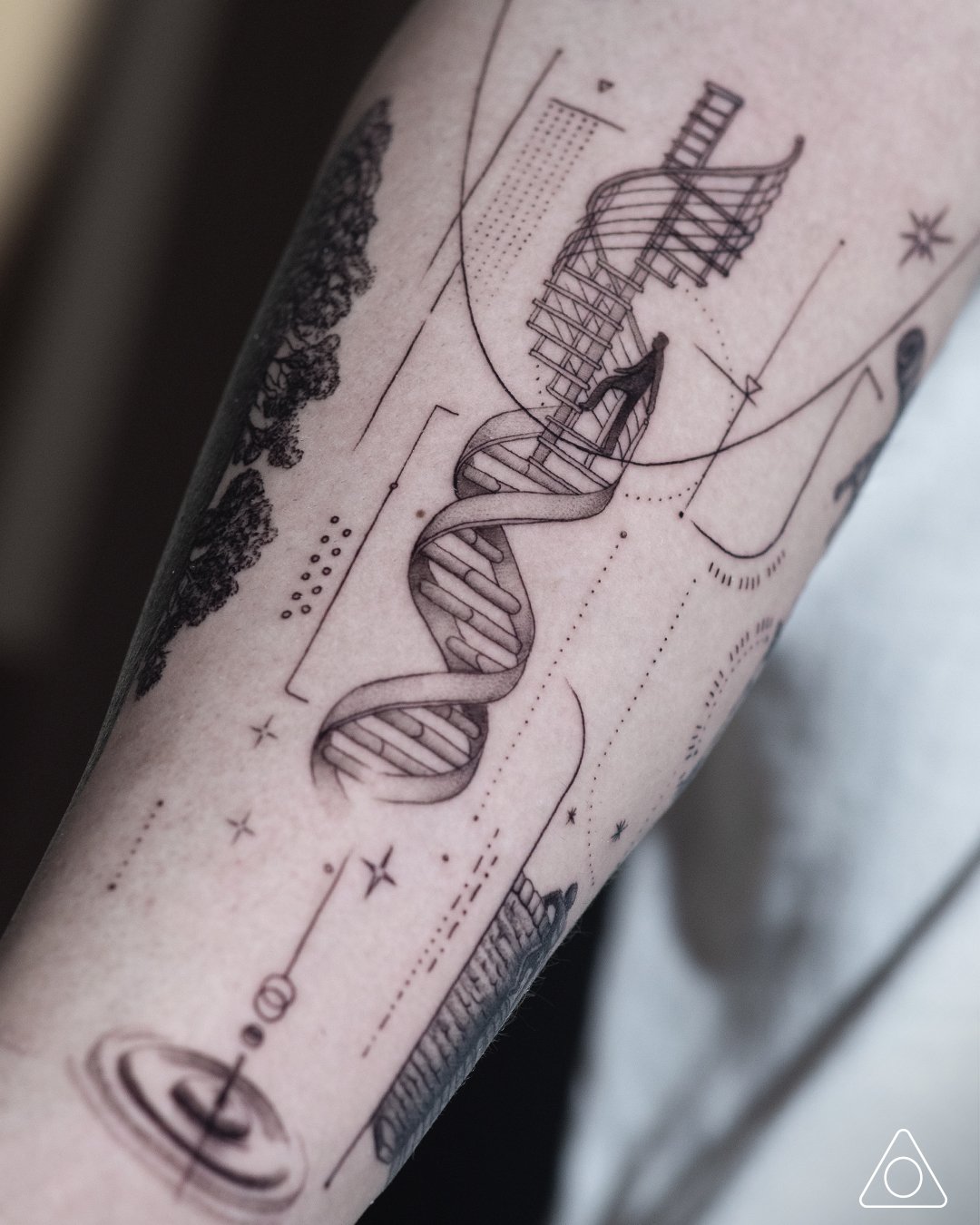 Timekeeper S Code Fine Line Custom Geometric Tattoo Tattoo Artist In Los Angeles 1Mm Tattoo Studio