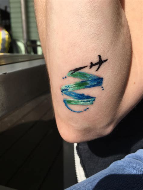 Tiny Airplane Tattoo On My First International Trip Done By Tasha At Tiny Airplane Tattoo On My First International Trip Done By Tasha At