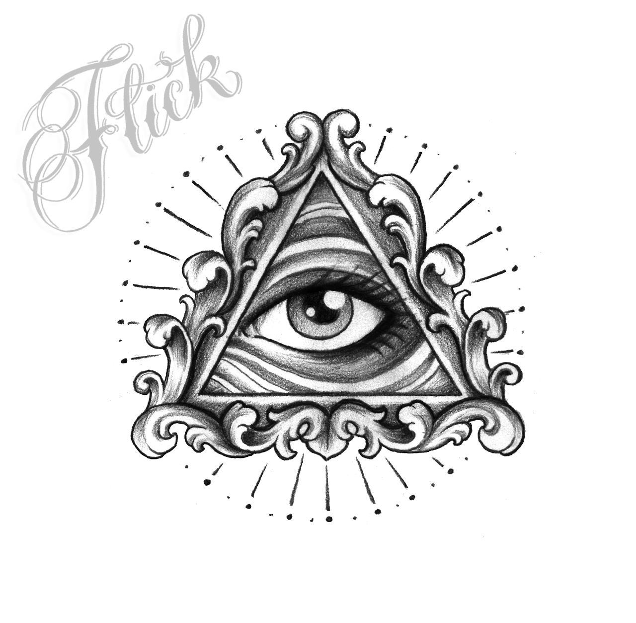 Traditional All Seeing Eye Tattoo Design