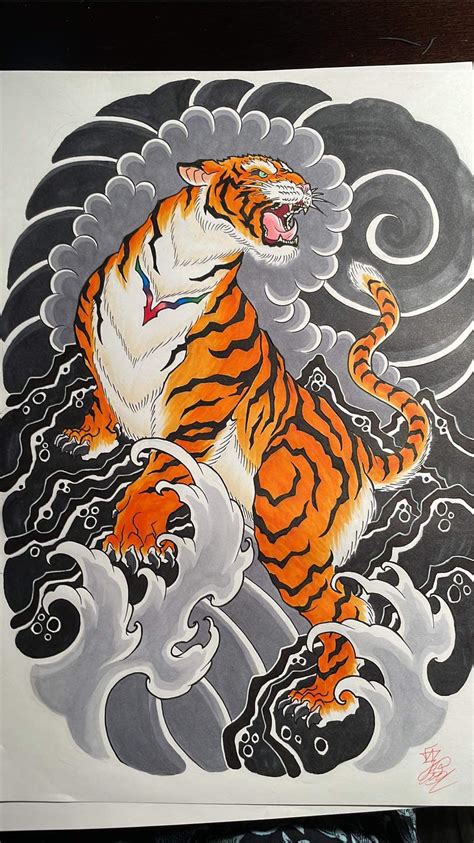 Traditional Japanese Tiger Tattoo Design Traditional Japanese Tiger Tattoo Design