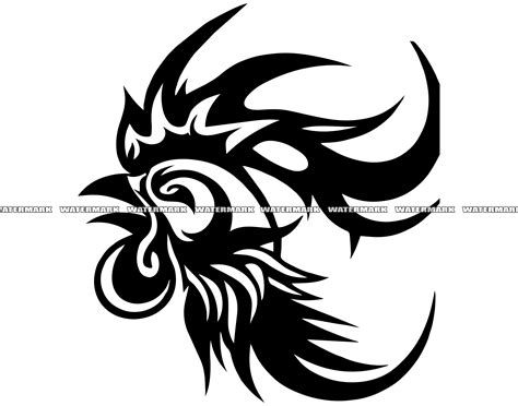 Tribal Fighting Rooster Tattoo Tribal Fighting Rooster Tattoo