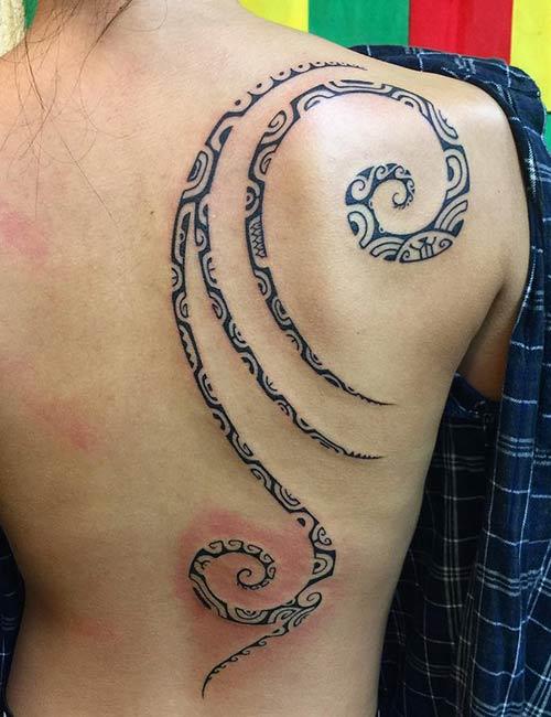 Tribal Hibiscus Vine Tattoo