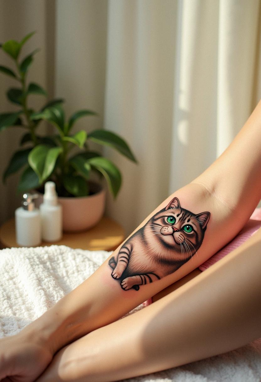 Unique Fat Cat Tattoo Designs Cozy Vibes