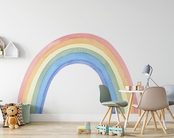 Watercolor Rainbow Wall Sticker Pink Peel And Stick Etsy Watercolor Rainbow Wall Sticker Pink Peel And Stick Etsy