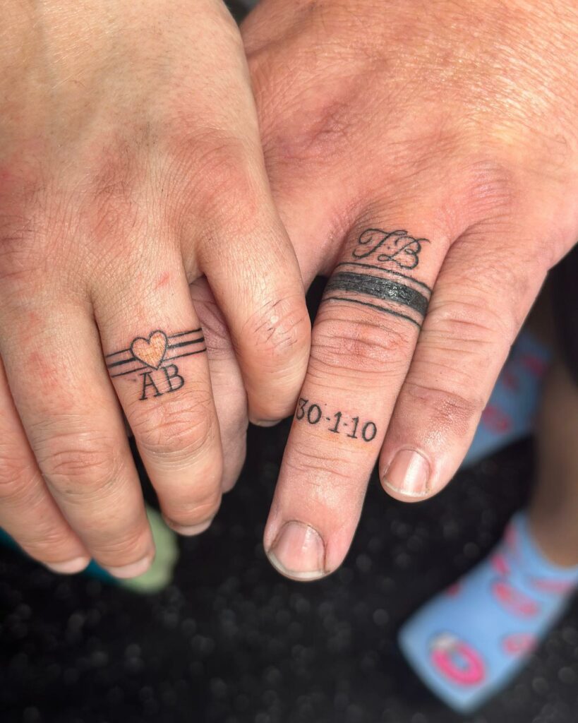 Wedding Band Tattoos With Names Intriguing Wedding Ring Tattoo Ideas