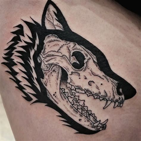 Wolf Skull Tattoo Skull Tattoo Wolf Skull Animal Tattoo